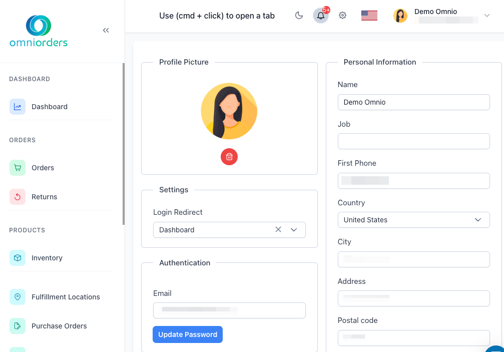 Profile page overview